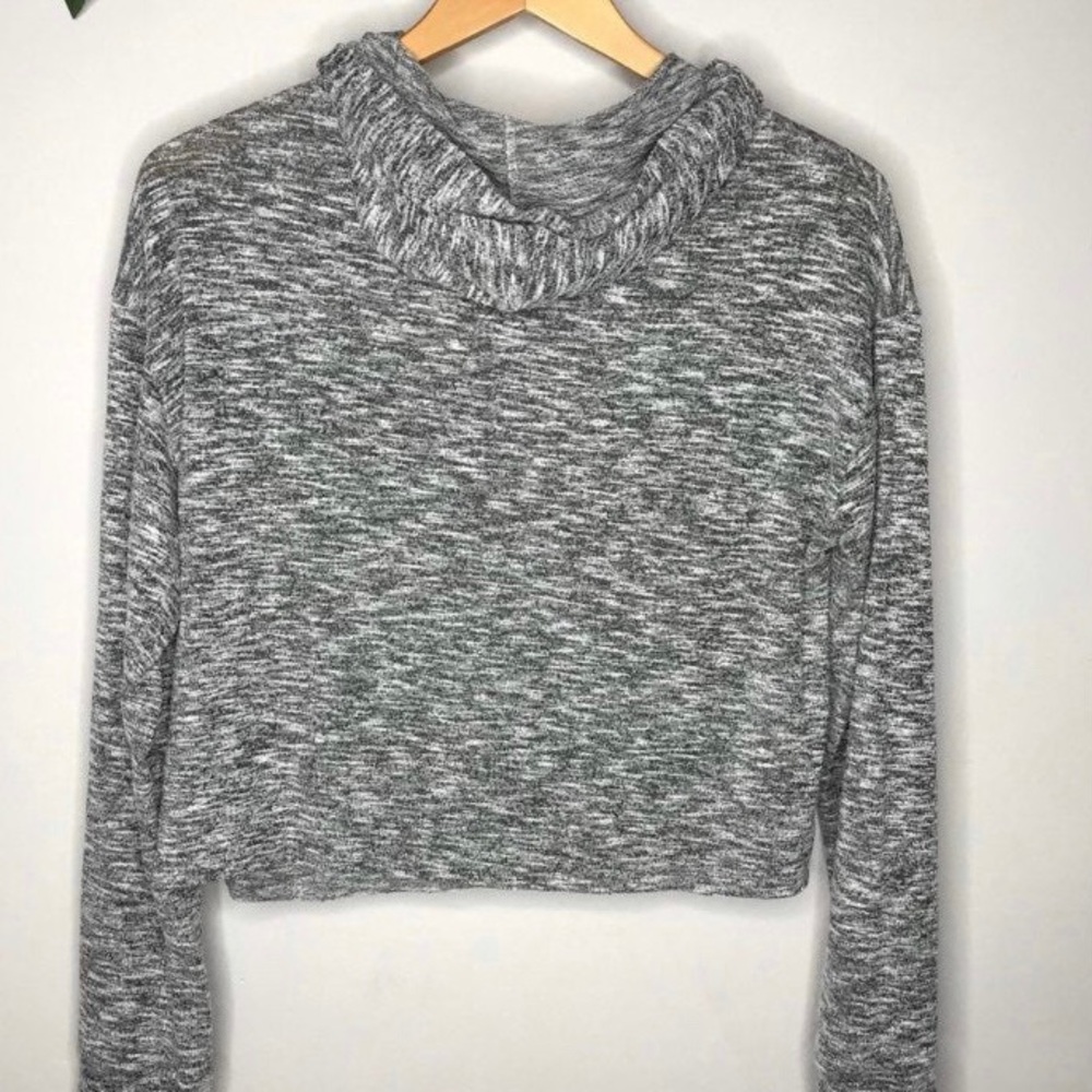 ANTISTAR Cropped Long Sleeve Pullover Hoodie Sweatshirt Wmns Sm Heather Grey NEW